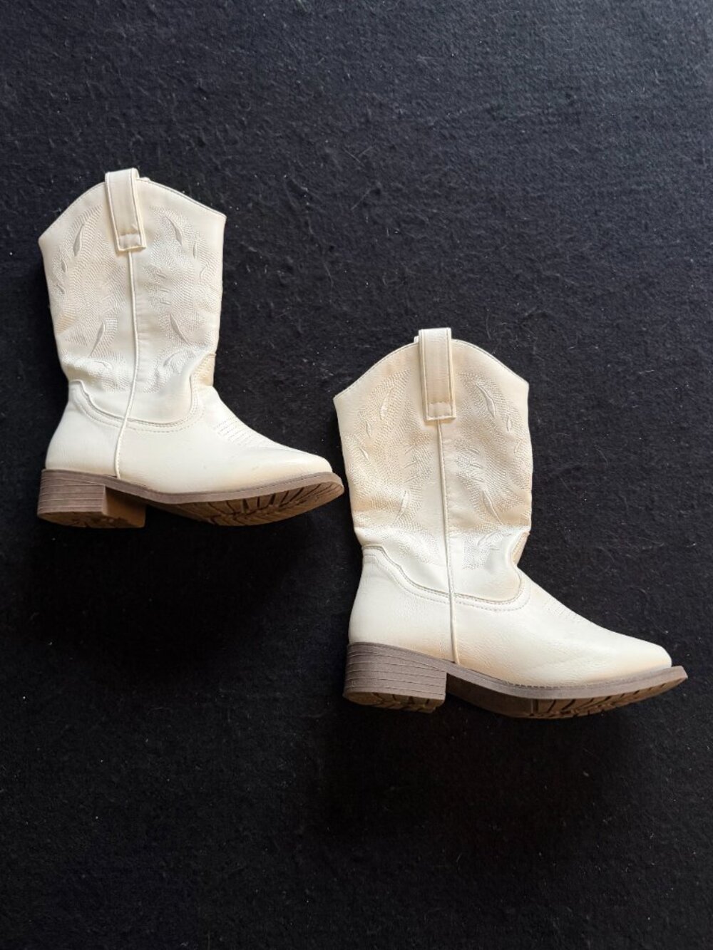 *Like New* Link Girls White Mid-Calf Western Cowboy Boots